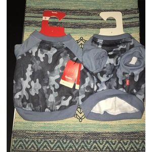 Two NWT "Reddy" for PETCO Blue Camo Sweat Shirt for Dogs Pets Size Small